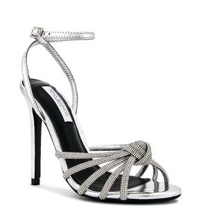 Tony Bianco Revolve Strappy Heels Sandal Kyla Stiletto Sparkle Wedding Silver